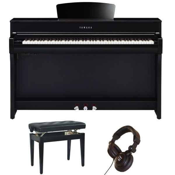 Yamaha CLP735 Piano Deluxe Bundle with Adjustable stool and Headphones | PEB