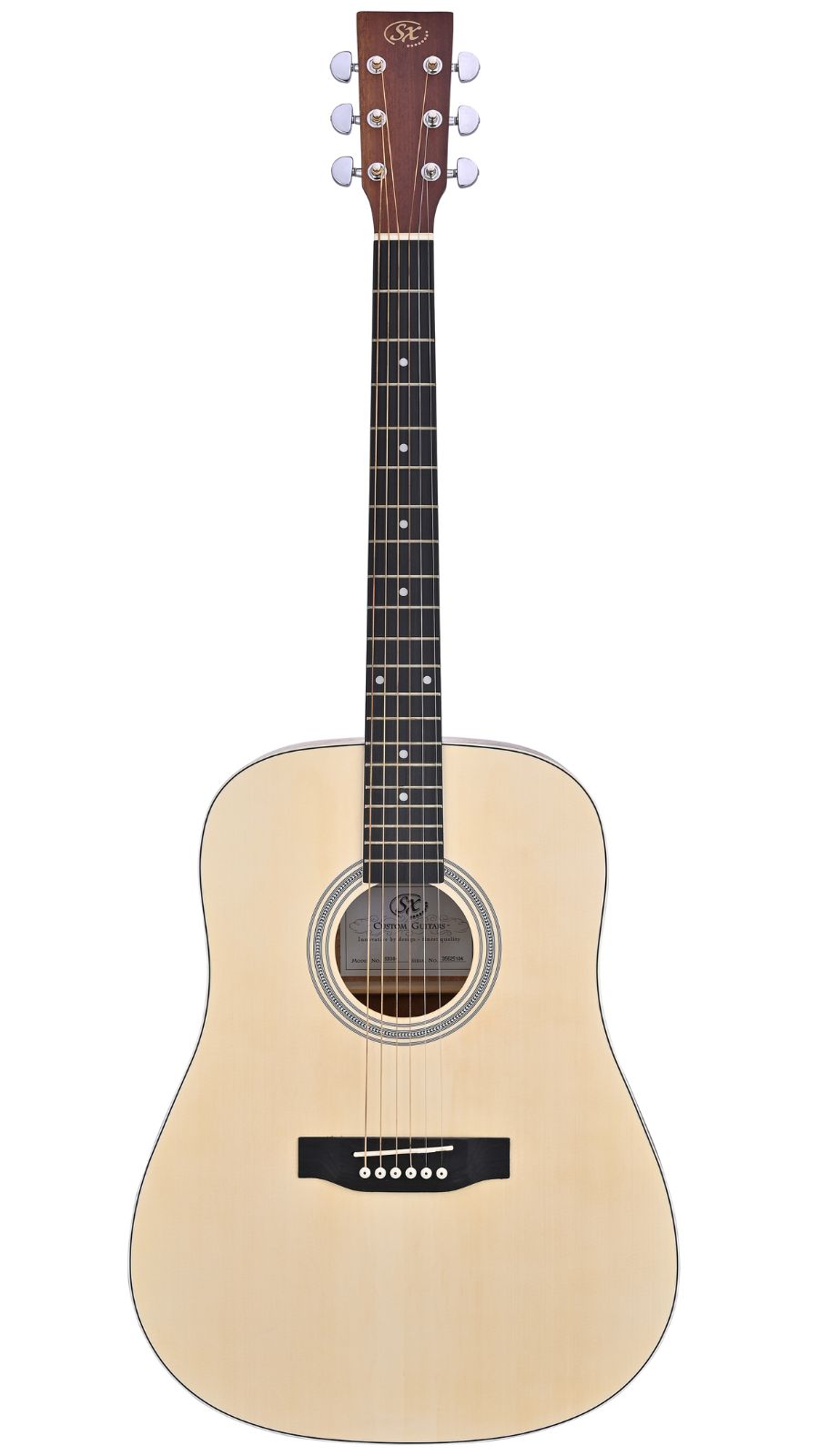 SX SD304K | Dreadnought Acoustic Guitar Kit | Bag and accessories | Matt Natural | Waltons Music SX SD304K | Dreadnought Acoustic Guitar Kit | Bag and accessories | Matt Natural
