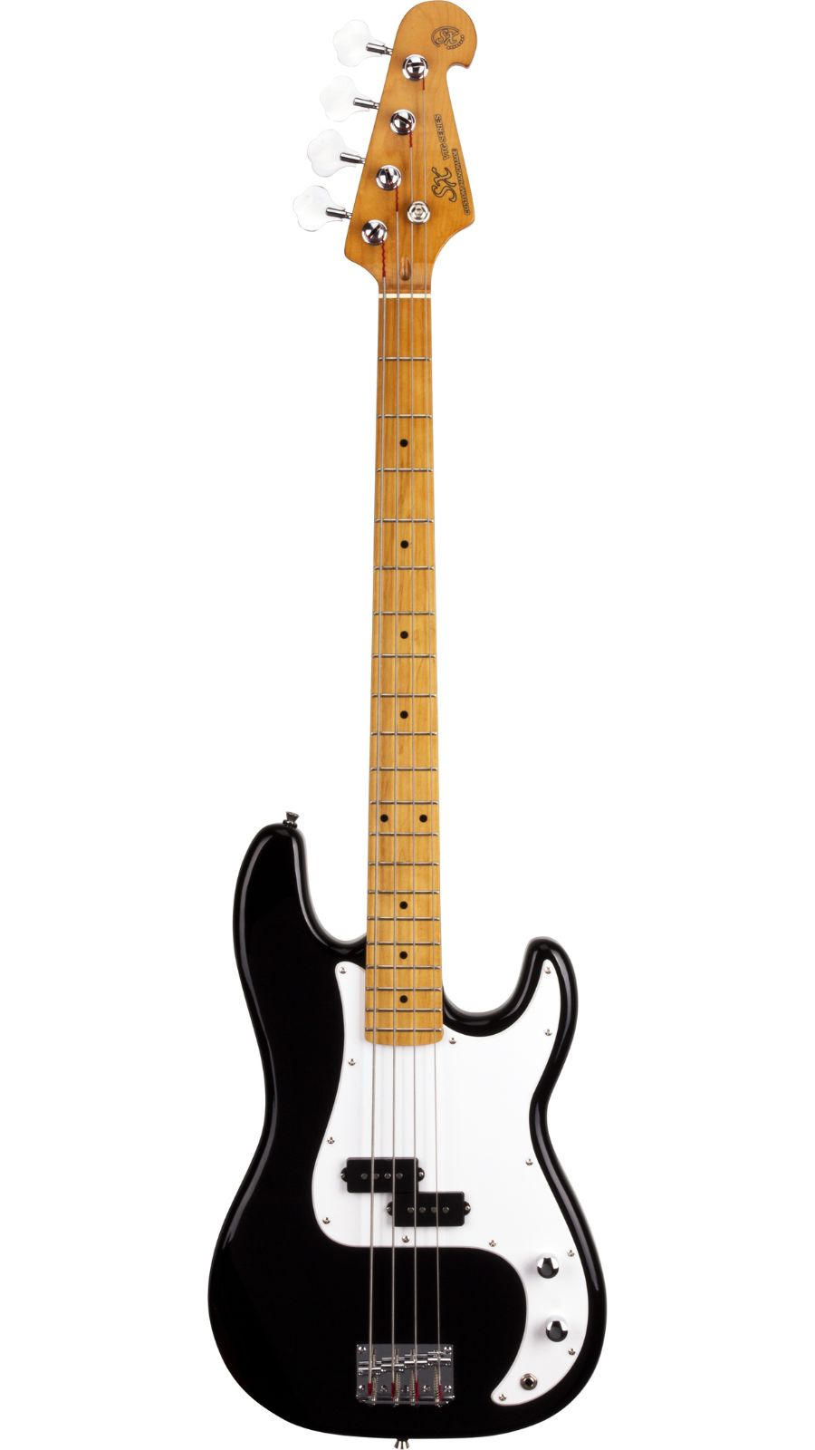 SX SPB57+ Precision Style Bass with Gigbag | Maple Neck | Black | Waltons Music SX SPB57+ Precision Style Bass with Gigbag | Maple Neck | Black