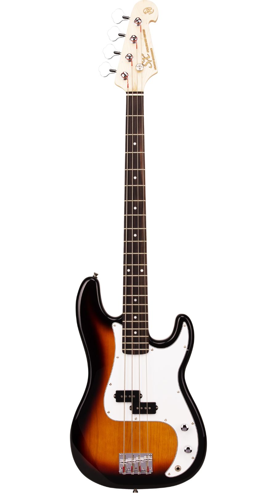 SX SB2 Left Handed Precision Style Bass Pack with 15 Watt Amp | 3 Tone Sunburst | Waltons Music SX SB2 Left Handed Precision Style Bass Pack with 15 Watt Amp | 3 Tone Sunburst - Image 3