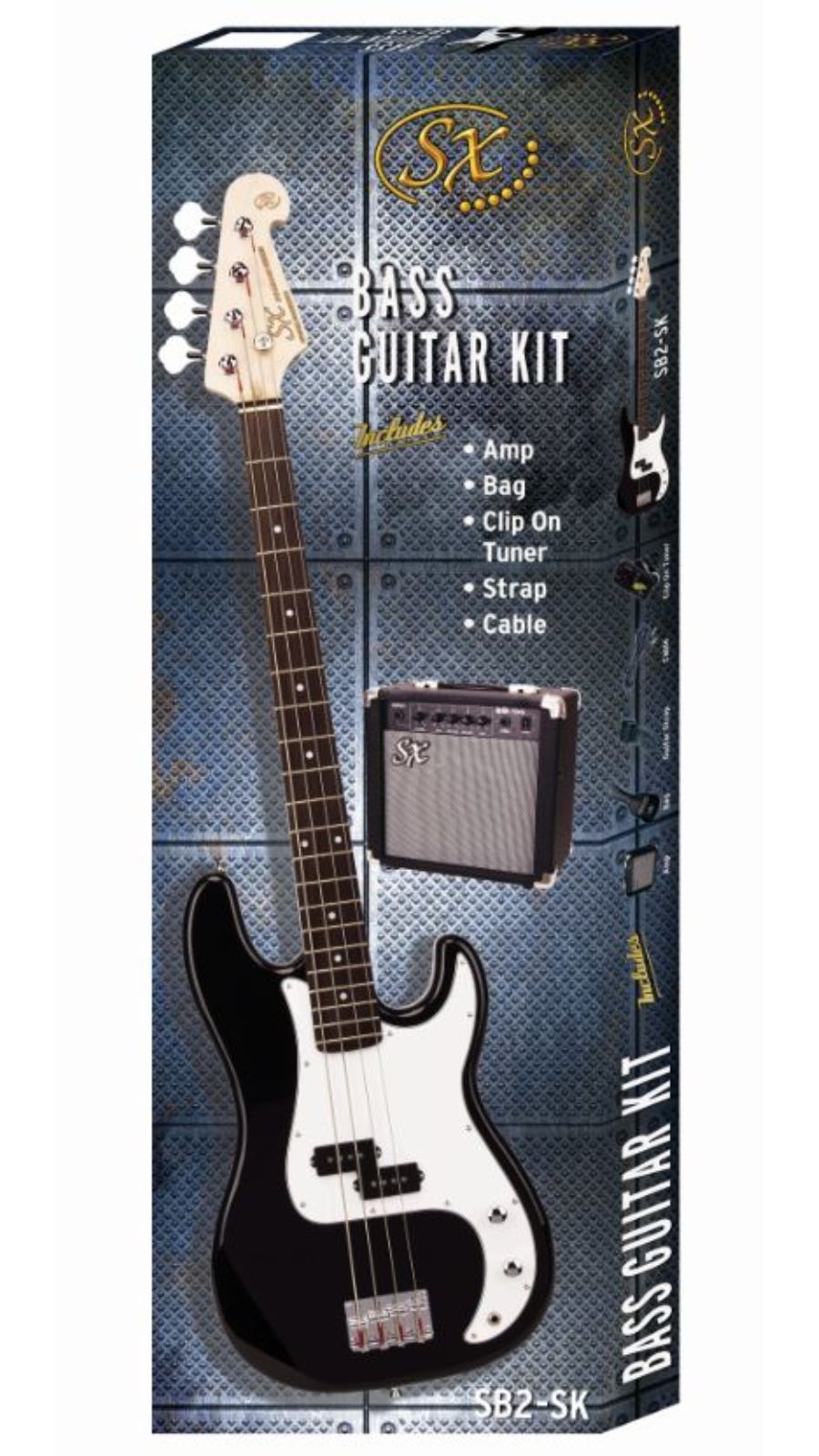 SX SB2 Precision Style Bass Package with 15-Watt Amp | Black | Waltons Music SX SB2 Precision Style Bass Package with 15-Watt Amp | Black - Image 2