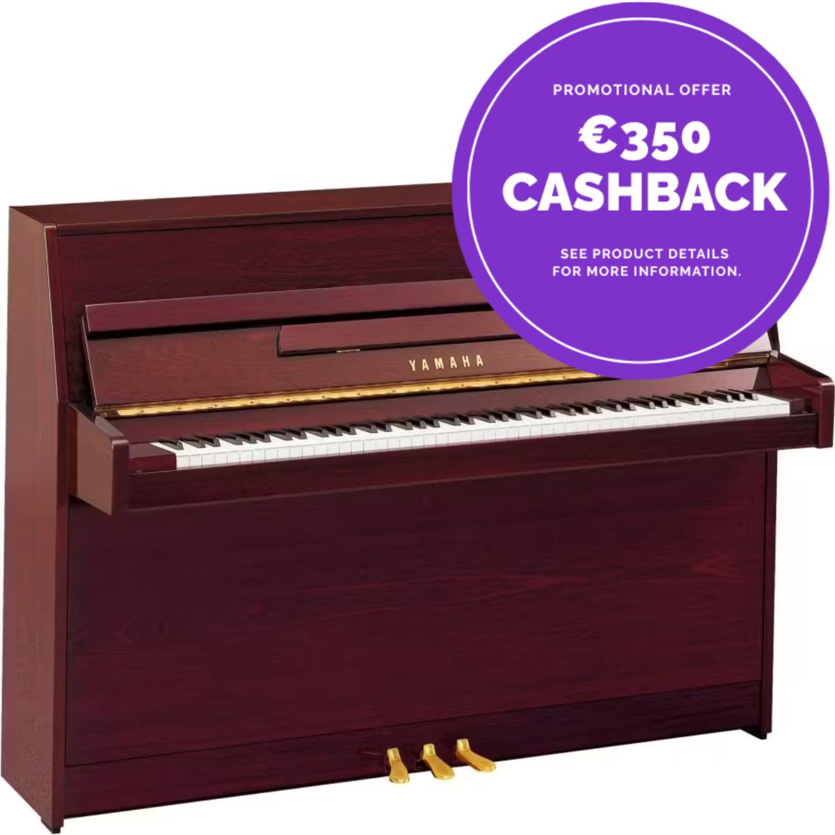 Yamaha B1 | Upright Piano | Polished Mahogany | see €350 Cashback Offer | Waltons Music Yamaha B1 | Upright Piano | Polished Mahogany | see €350 Cashback Offer