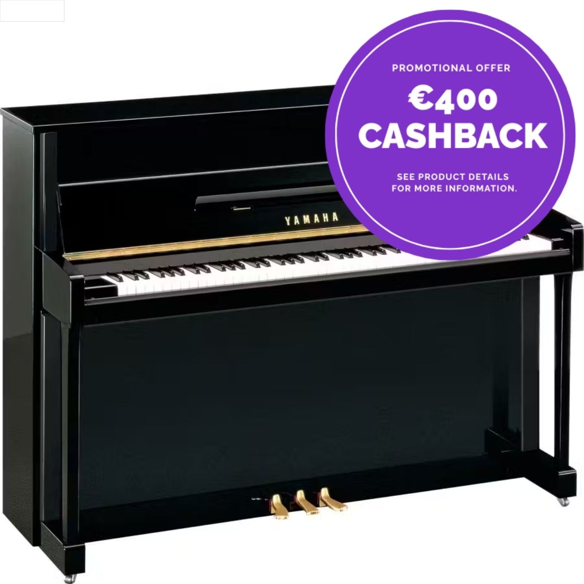 Yamaha B2 | Upright Piano | Polished Ebony | see €400 Cashback Offer | Waltons Music Yamaha B2 |  Upright Piano | Polished Ebony | see €400 Cashback Offer