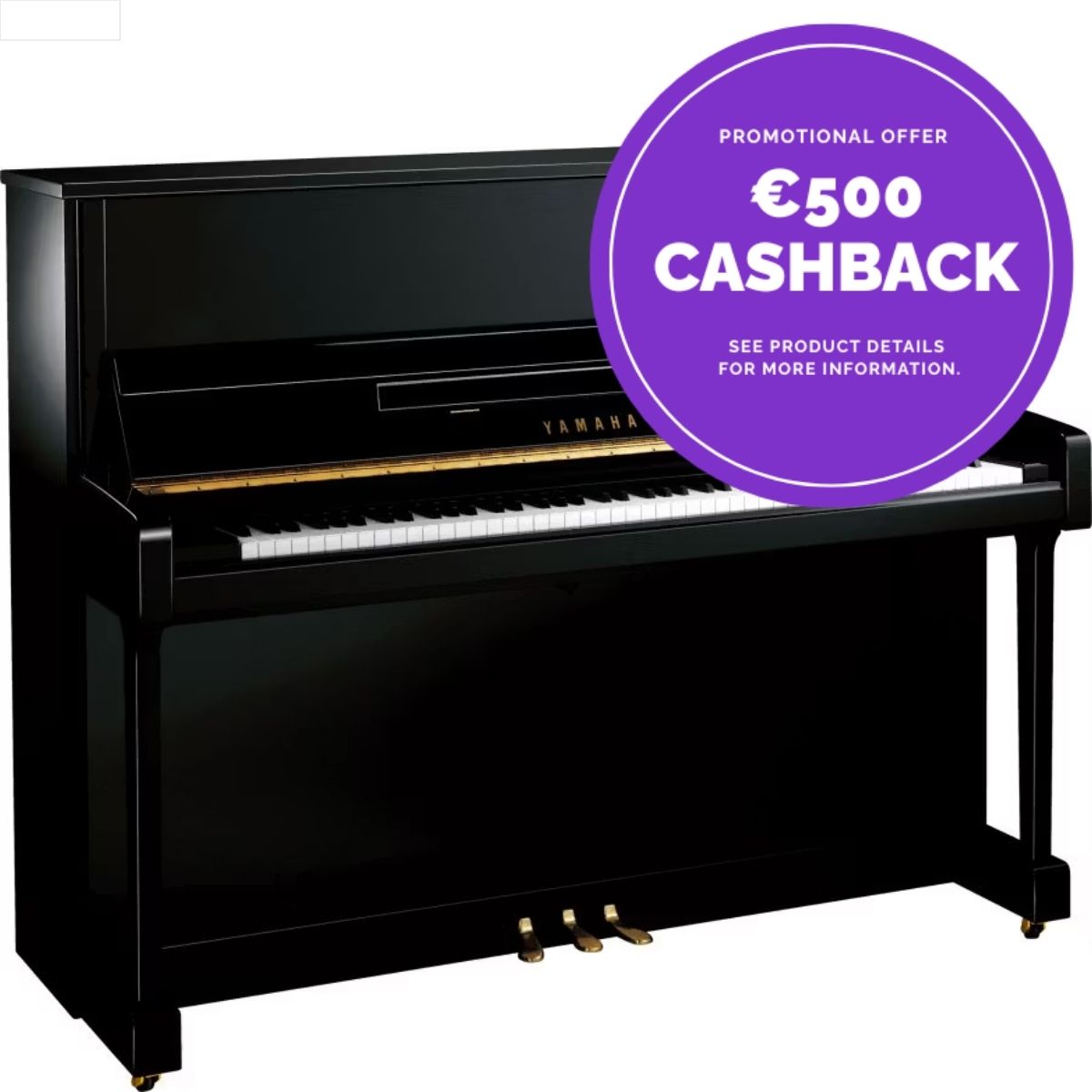 Yamaha B3 | Upright Piano | Polished Ebony | see €500 Cashback Offer | Waltons Music Yamaha B3 | Upright Piano | Polished Ebony | see €500 Cashback Offer