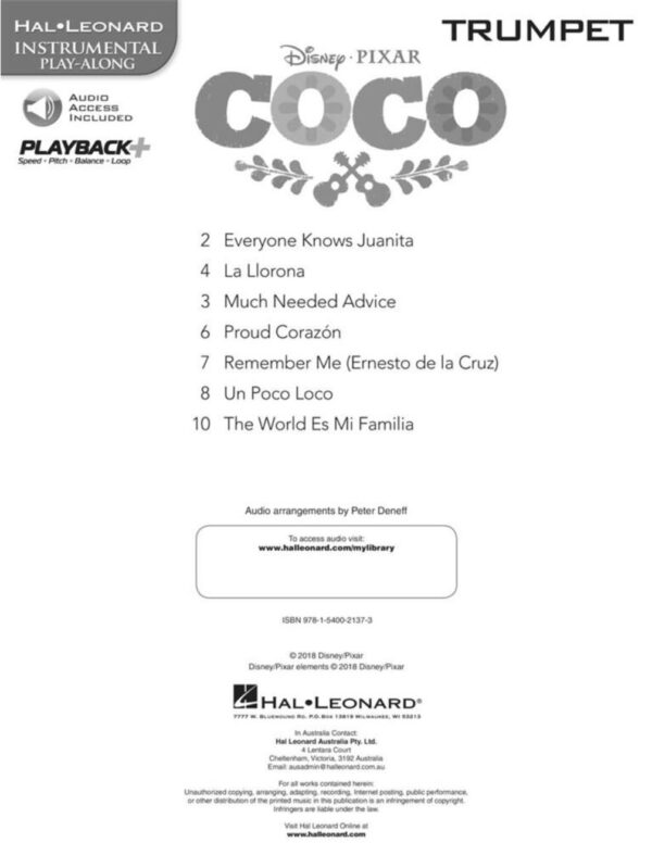 Coco | Instrumental Play Along| 7 Songs from the Film| Trumpet