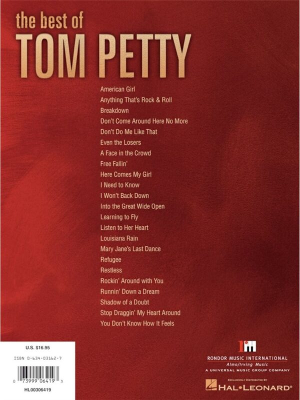 The Best of Tom Petty | Piano, Vocal, Guitar