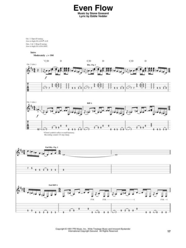 Pearl Jam | Ten | Guitar Tablature Songbook