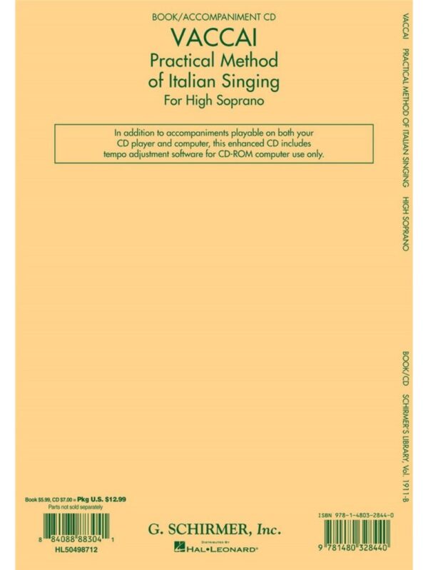 Vaccai | Practical Method of Italian Singing | For High Soprano