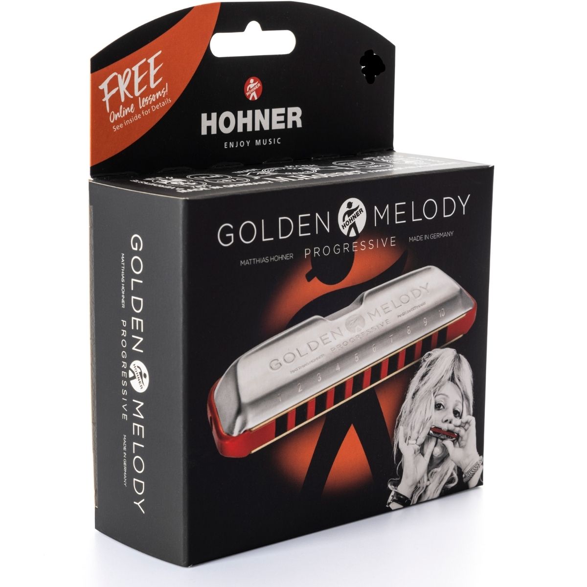 Hohner Golden Melody Harmonica | Progressive | Key C | Waltons Music HOHNER Golden Melody Progressive | Pro Diatonic Harmonica | Key C