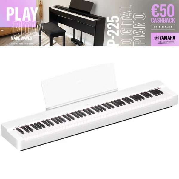 Yamaha P-225 | Compact Portable | 88 Key Digital Piano | White