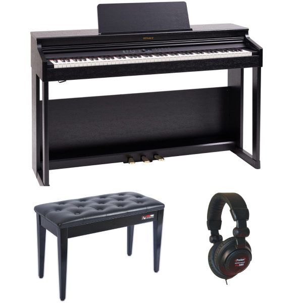 Roland RP701 Digital Piano Bundle| Black | with Stool and Headphones