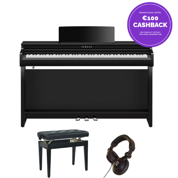 Yamaha CLP825 Deluxe Piano Bundle | Adjustable stool | Headphones | PEB | Cashback Offer | Waltons Music Yamaha CLP825 Deluxe Piano Bundle | Adjustable stool | Headphones | PEB | Cashback Offer