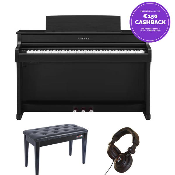 Yamaha CLP845 Piano Bundle with Stool and Headphones | Black | Cashback Offer | Waltons Music Yamaha CLP845 Piano Bundle with Stool and Headphones | Black | Cashback Offer