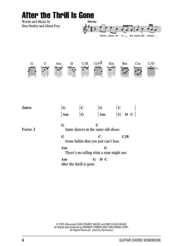 The Eagles | Guitar Chord Songbook | Melody, Lyrics and Chords - Image 3
