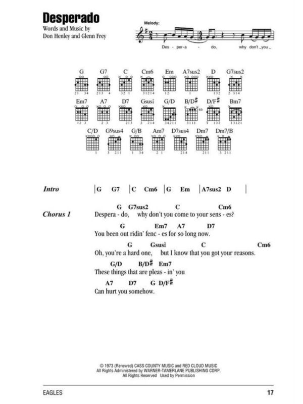 The Eagles | Guitar Chord Songbook | Melody, Lyrics and Chords - Image 4