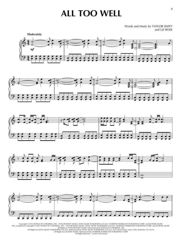 Taylor Swift | For Piano Solo - 3rd Edition | Piano Solo - Image 2