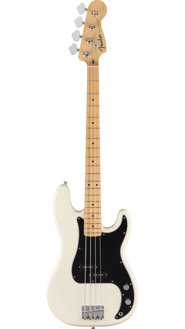 Standard Precision Bass®, Maple FB, Black Pickguard, Olympic White