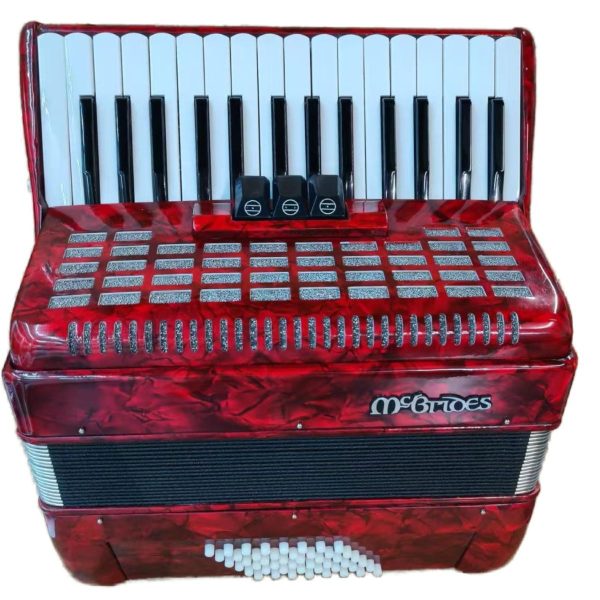 McBrides Piano accordion |48 Bass 30 Keys | Red Perloid finish