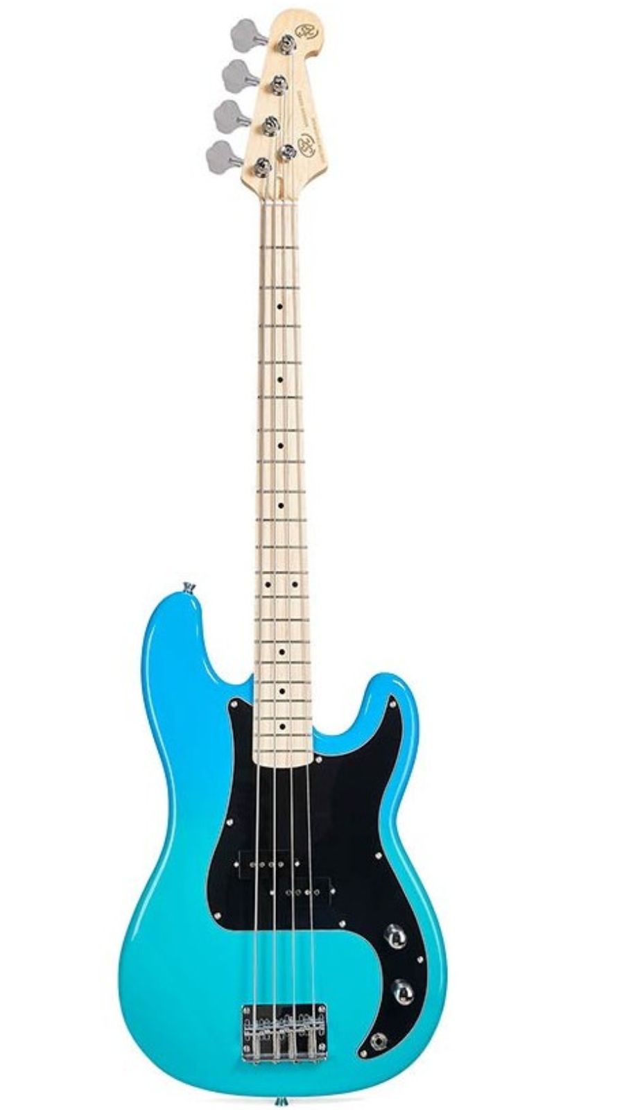 SX SBM2 Precision style Bass Guitar with Bag | Blue Glow | Waltons Music SX SBM2 Precision style Bass Guitar with Bag | Blue Glow