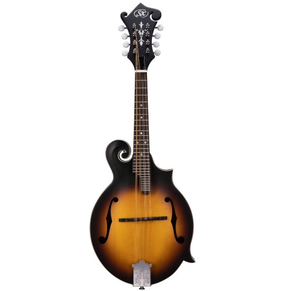 SX SMF640BRS F Style Mandolin | Solid Top | Brown Sunburst | With Bag