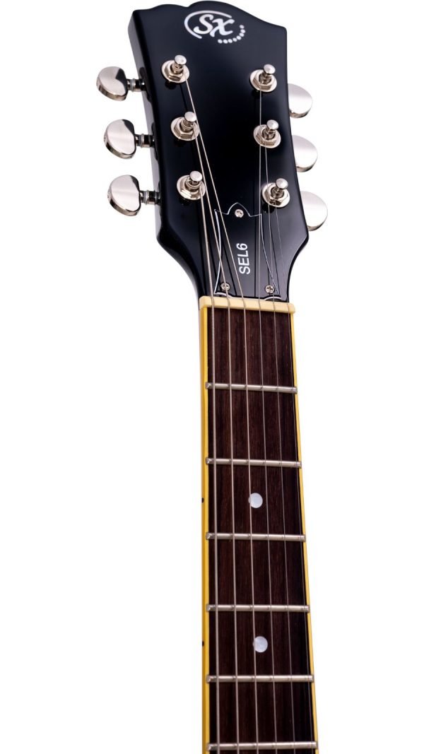 SX SEL6 | Semi-Hollow body Electric Guitar | Glitter Blue - Image 4