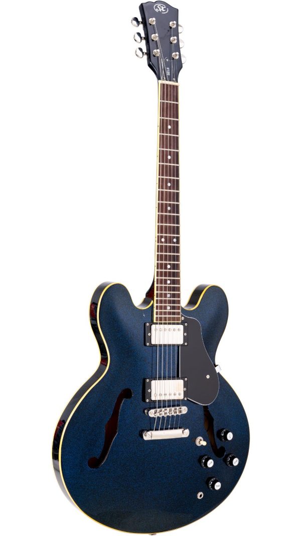 SX SEL6 | Semi-Hollow body Electric Guitar | Glitter Blue