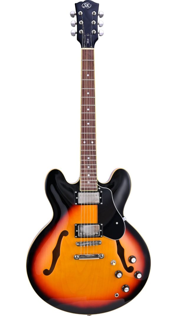 SX SEL6 | Semi-Hollow body  Electric Guitar | Vintage Sunburst - Image 6