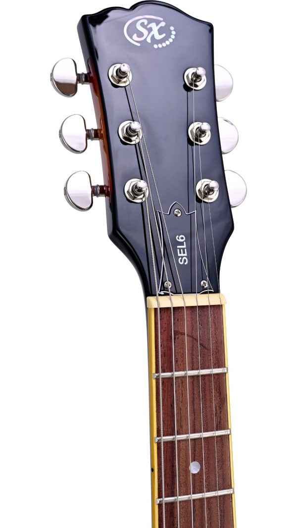 SX SEL6 | Semi-Hollow body  Electric Guitar | Vintage Sunburst - Image 4