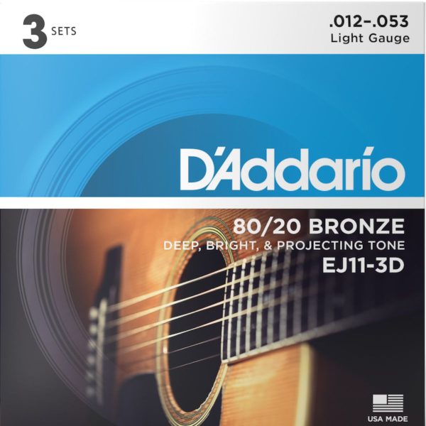 D'Addario Acoustic Bronze 80/20  12-53 | Great Value 3 SET Pack