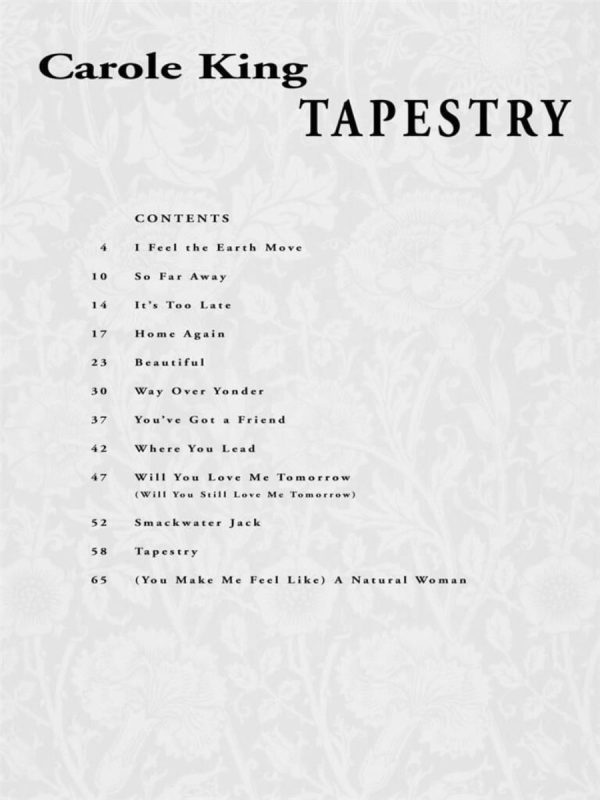 Carole King | Carole King – Tapestry | 12 songs for easy piano - Image 5