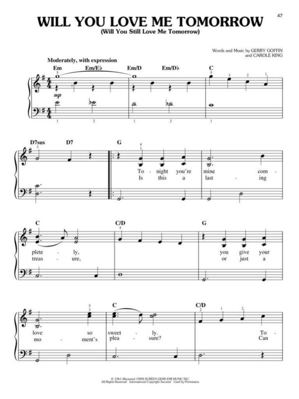 Carole King | Carole King – Tapestry | 12 songs for easy piano - Image 2
