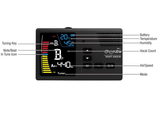 Cherub WMT-565W | 5 in 1 Wind Instrument Mate | Metronome-Tuner - Image 3