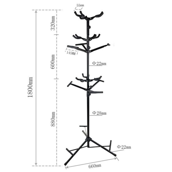 Apextone | 34099 Tripod 3 tier 9 Guitar and other stringed instrument stand - Image 4