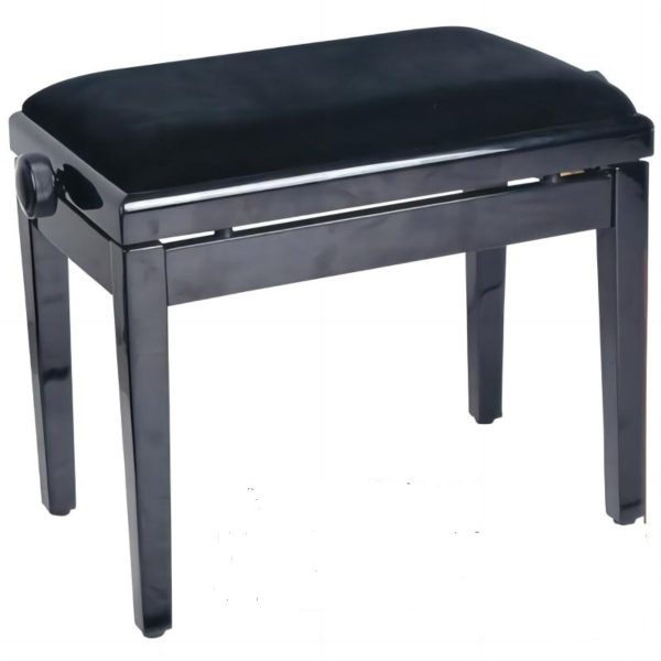 Apextone | 5111 Deluxe Adjustable Piano Bench | Velour type Cover | Black
