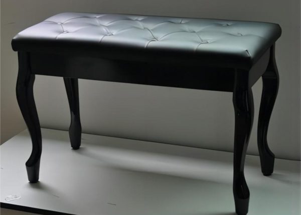 Apextone | 5120 Deluxe style Piano stool with curved Legs and Pin Cushion top | Black - Image 3