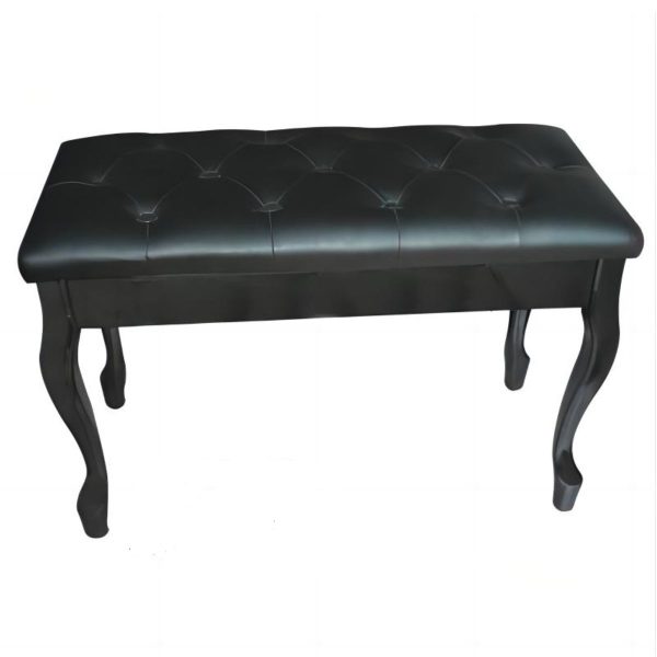 Apextone | 5120 Deluxe style Piano stool with curved Legs and Pin Cushion top | Black