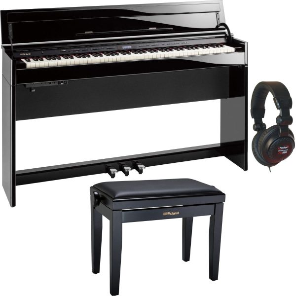 Roland DP-603 | slimline digital Piano Bundle with Stool and Headphones | Polished Ebony