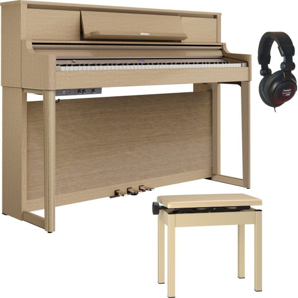 Roland LX5 | Digital Piano Bundle with Stool and Headphones | Light Oak