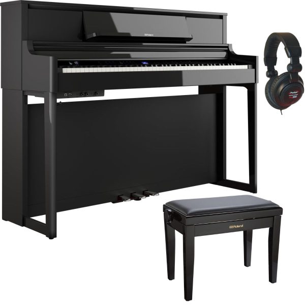 Roland LX5 | Digital Piano Bundle with Stool and Headphones | Polished Ebony
