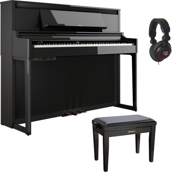 Roland LX6 | Digital Piano Bundle with Stool and Headphones | Polished Ebony