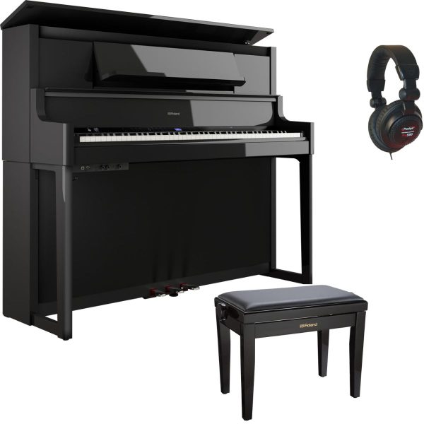 Roland LX9 Flagship Digital Piano Bundle with Stool and Headphones | Polished Ebony