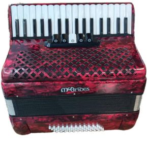 McBrides Piano accordion |48 Bass 34 Keys | Red Perloid finish