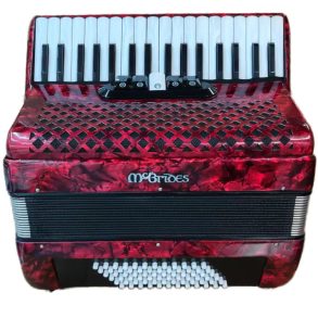 McBrides Piano accordion |72 Bass 34 Keys | Red Perloid finish