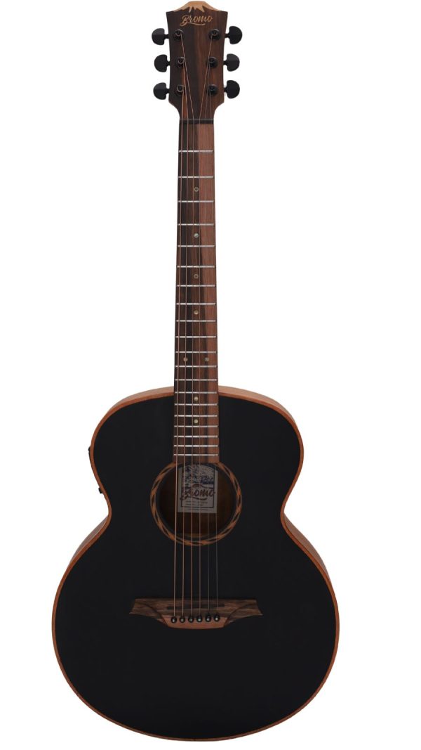 Bromo BAT8ME-BK |  Mini Jumbo Electro-Acoustic | Solid Mahogany Top | Black Top - Image 13