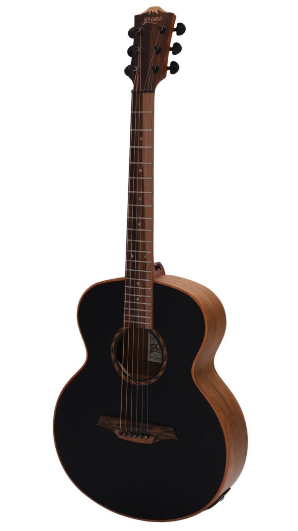Bromo BAT8ME-BK |  Mini Jumbo Electro-Acoustic | Solid Mahogany Top | Black Top - Image 2