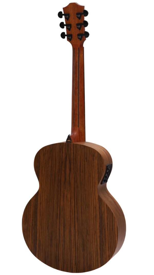 Bromo BAT8ME-BK |  Mini Jumbo Electro-Acoustic | Solid Mahogany Top | Black Top - Image 5