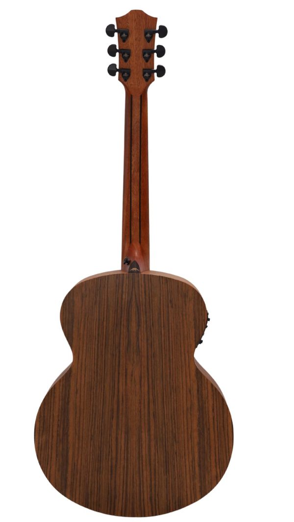 Bromo BAT8ME-BK |  Mini Jumbo Electro-Acoustic | Solid Mahogany Top | Black Top - Image 4
