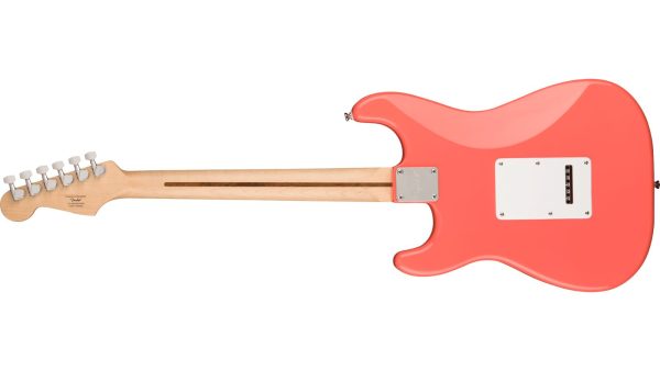 Squier Sonic® Stratocaster® HSS | Maple Fingerboard, White Pickguard | Tahitian Coral - Image 6