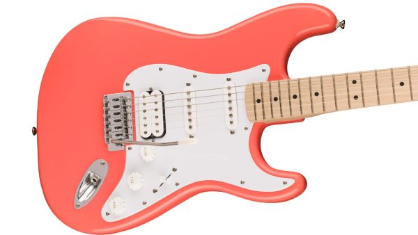 Squier Sonic® Stratocaster® HSS | Maple Fingerboard, White Pickguard | Tahitian Coral - Image 5