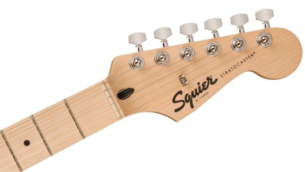 Squier Sonic® Stratocaster® HSS | Maple Fingerboard, White Pickguard | Tahitian Coral - Image 4